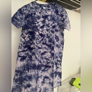 Blue Tie Dye T-Shirt Dress